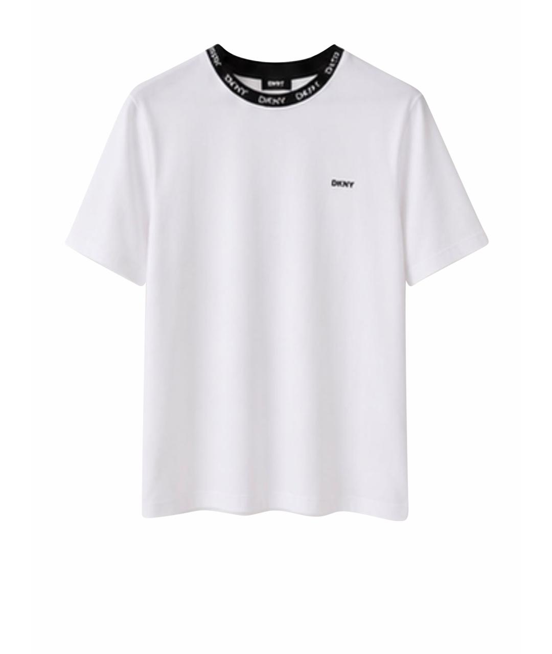 DKNY Белая хлопко-полиэстеровая футболка, фото 1