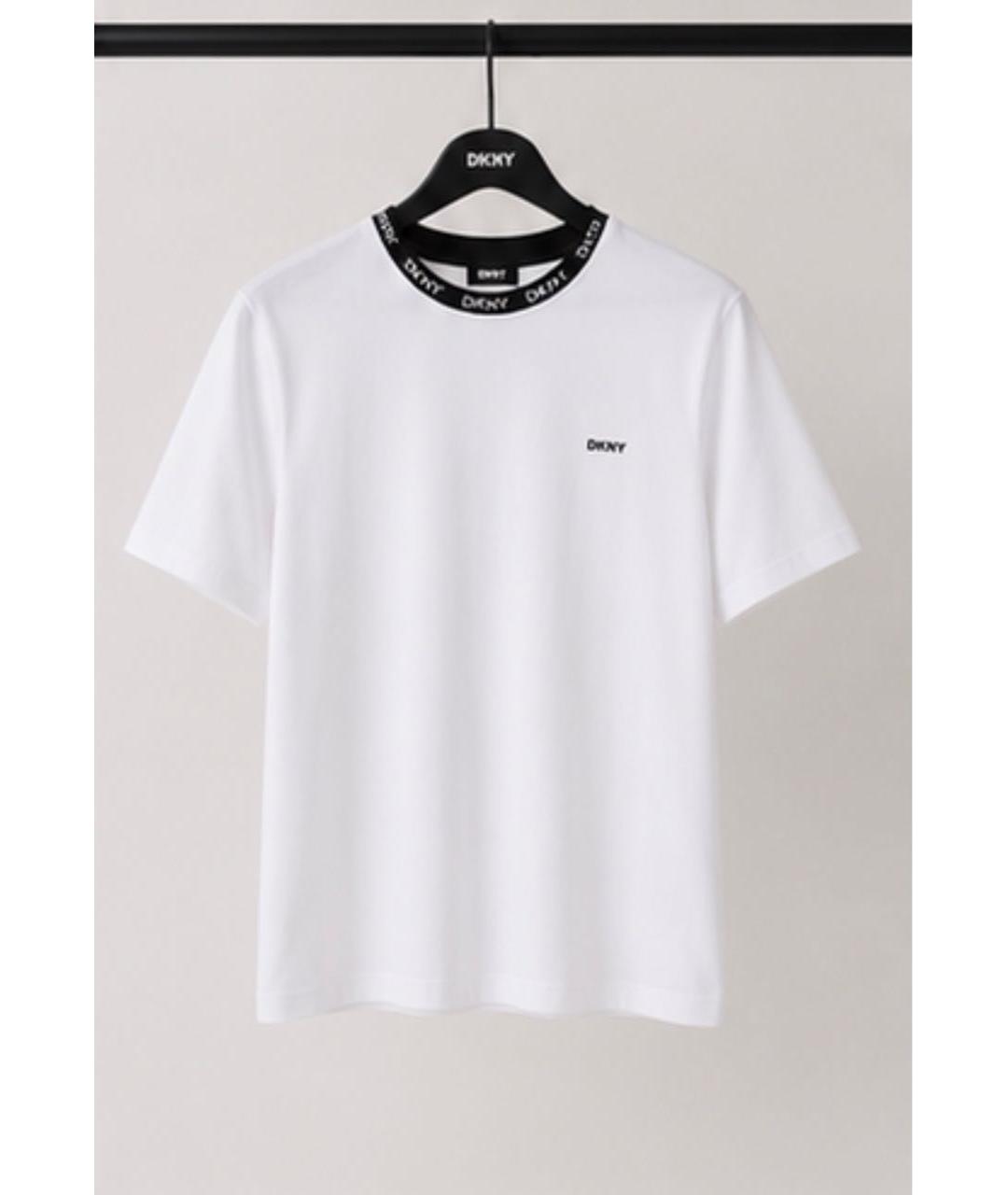 DKNY Белая хлопко-полиэстеровая футболка, фото 6