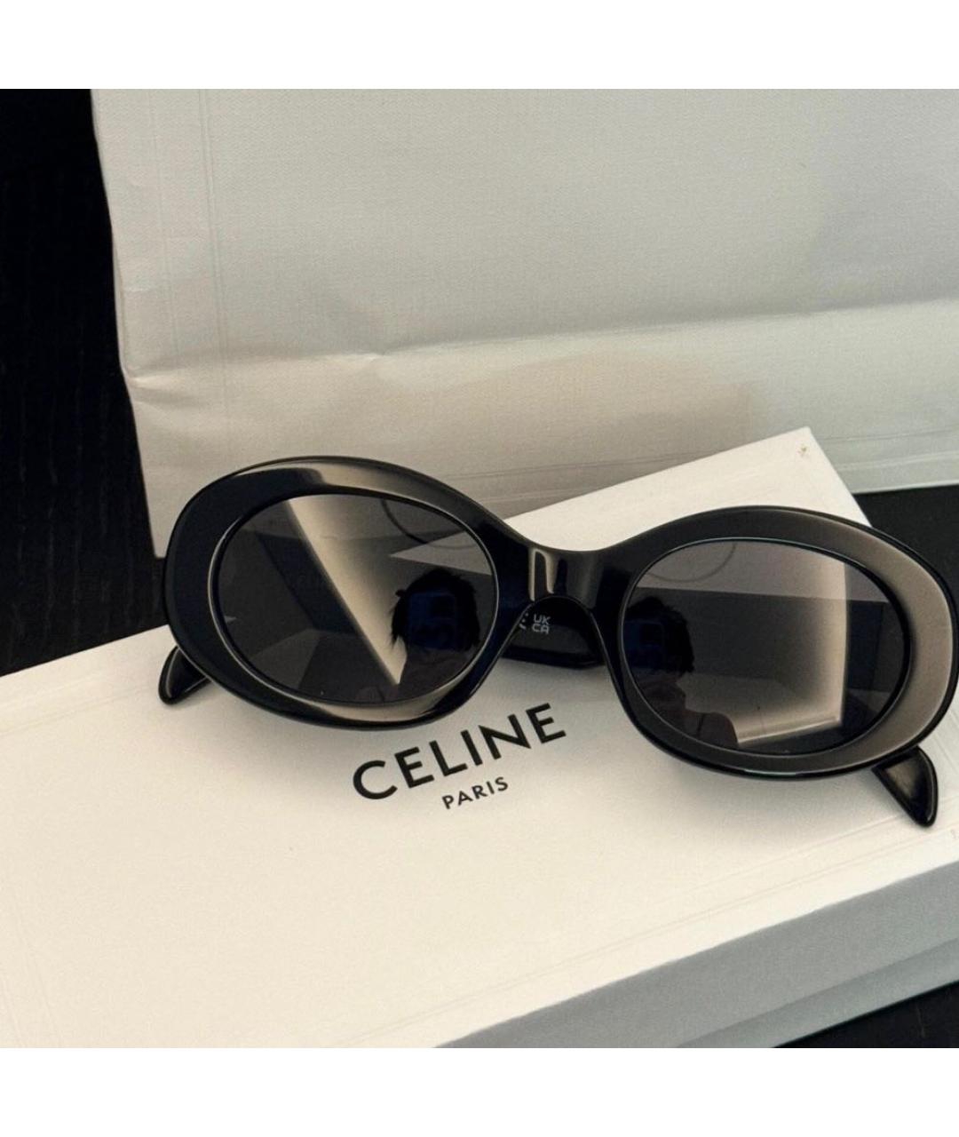 CELINE Черные пластиковые солнцезащитные очки, фото 5