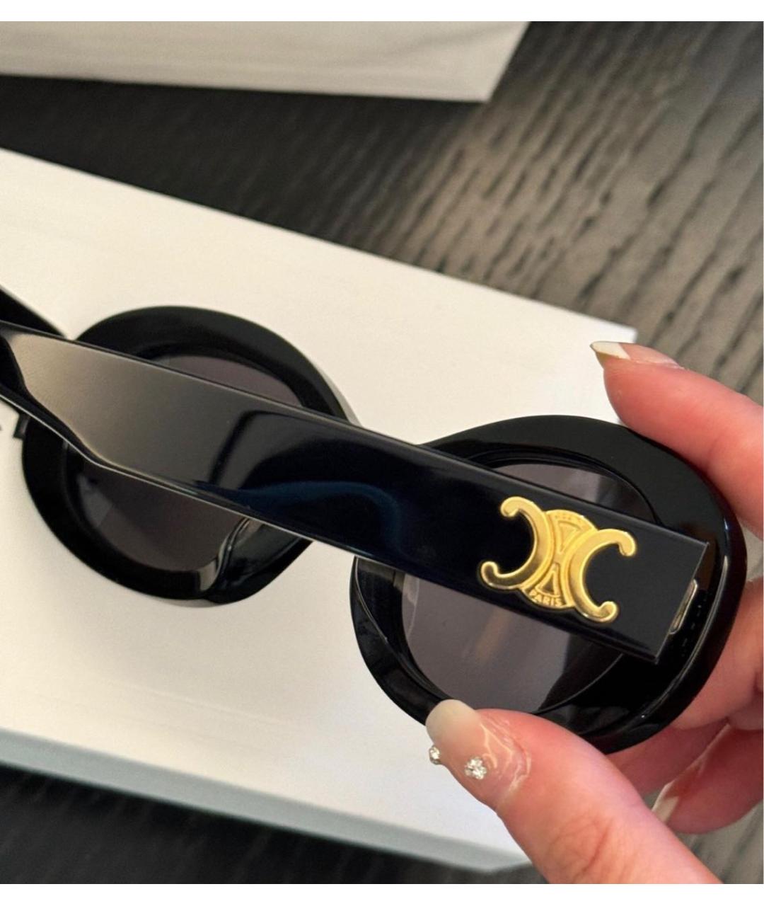 CELINE Черные пластиковые солнцезащитные очки, фото 4