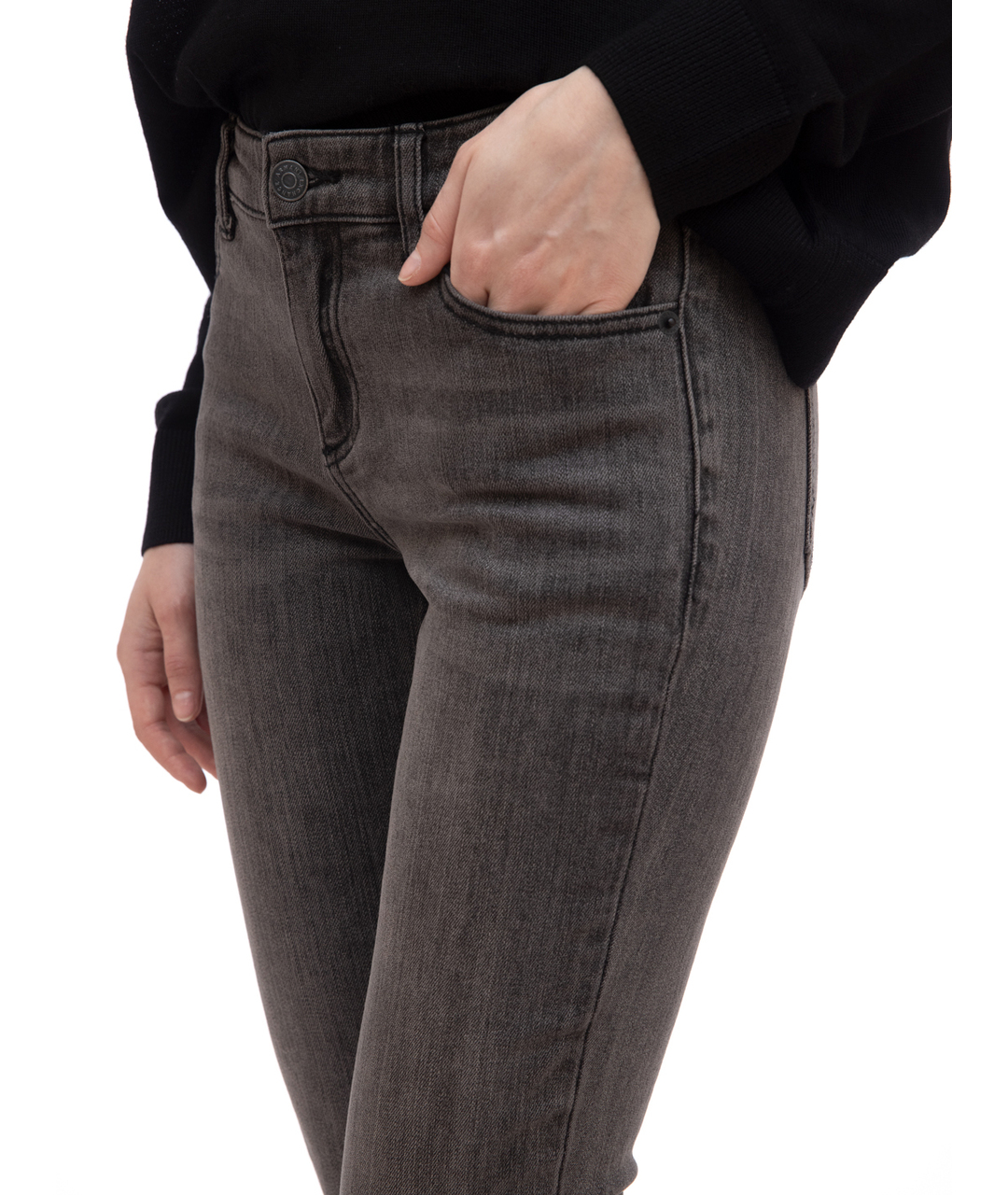 ARMANI EXCHANGE Серые хлопко-эластановые джинсы слим, фото 3