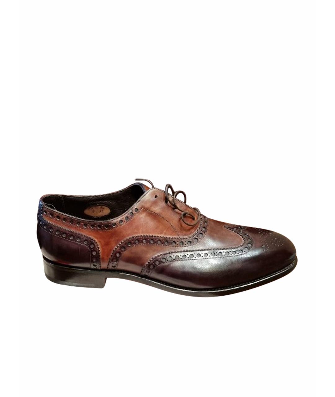 SANTONI Коричневые кожаные туфли, фото 1