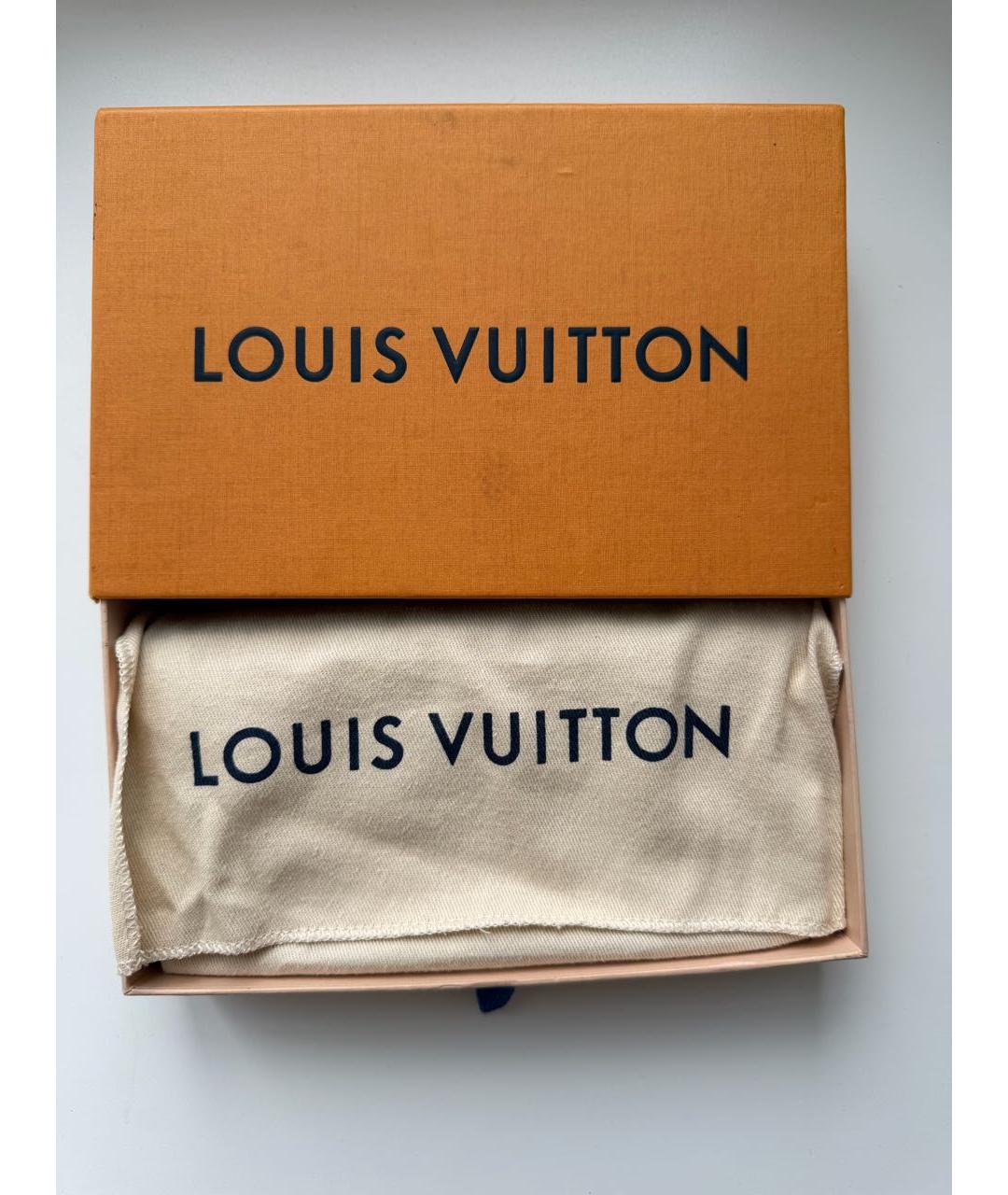 LOUIS VUITTON Черный кожаный кардхолдер, фото 4