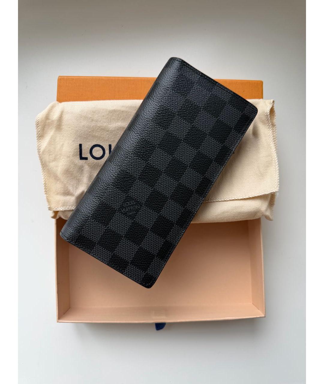 LOUIS VUITTON Черный кожаный кардхолдер, фото 6