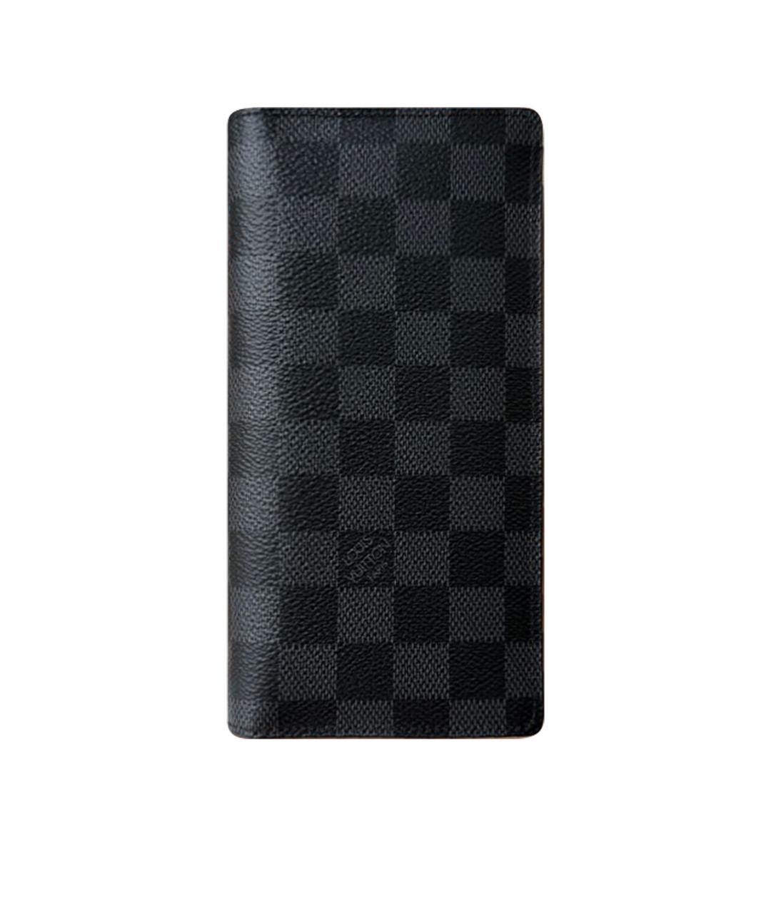 LOUIS VUITTON Черный кожаный кардхолдер, фото 1