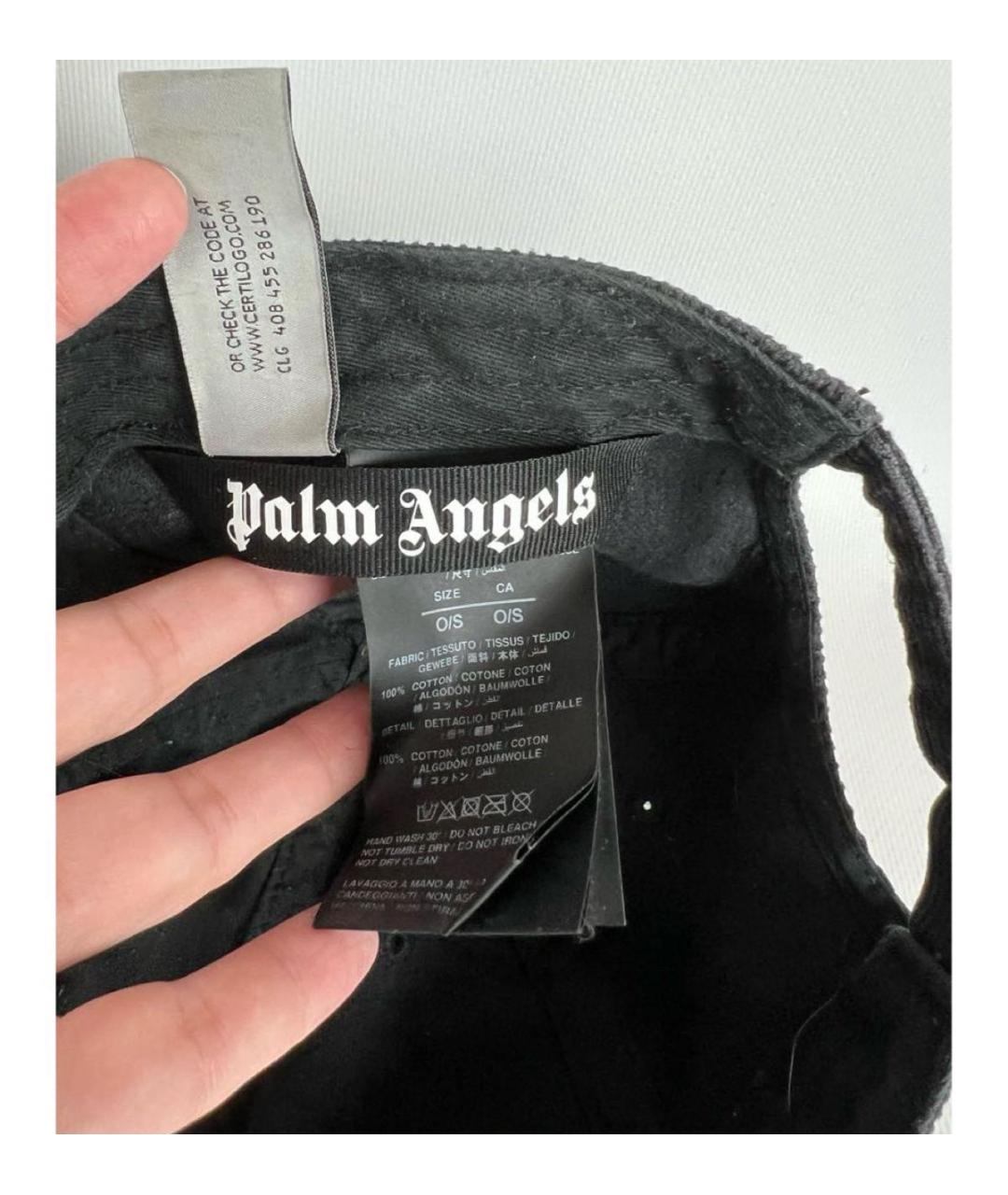 PALM ANGELS Антрацитовая хлопковая кепка, фото 5