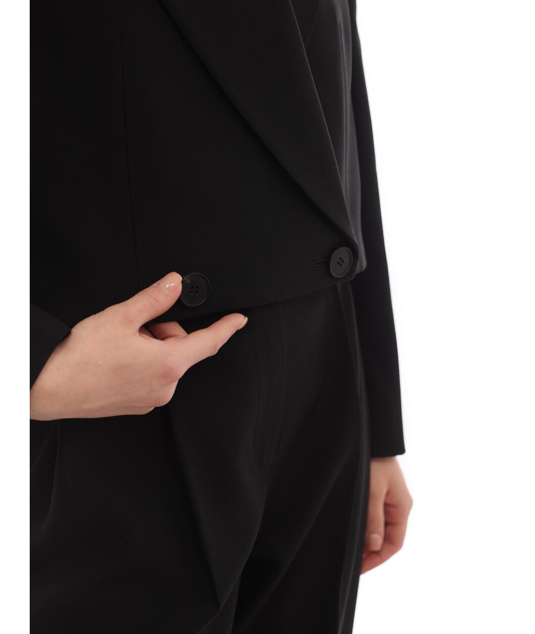ALEXANDER MCQUEEN Черный шерстяной жакет/пиджак, фото 6