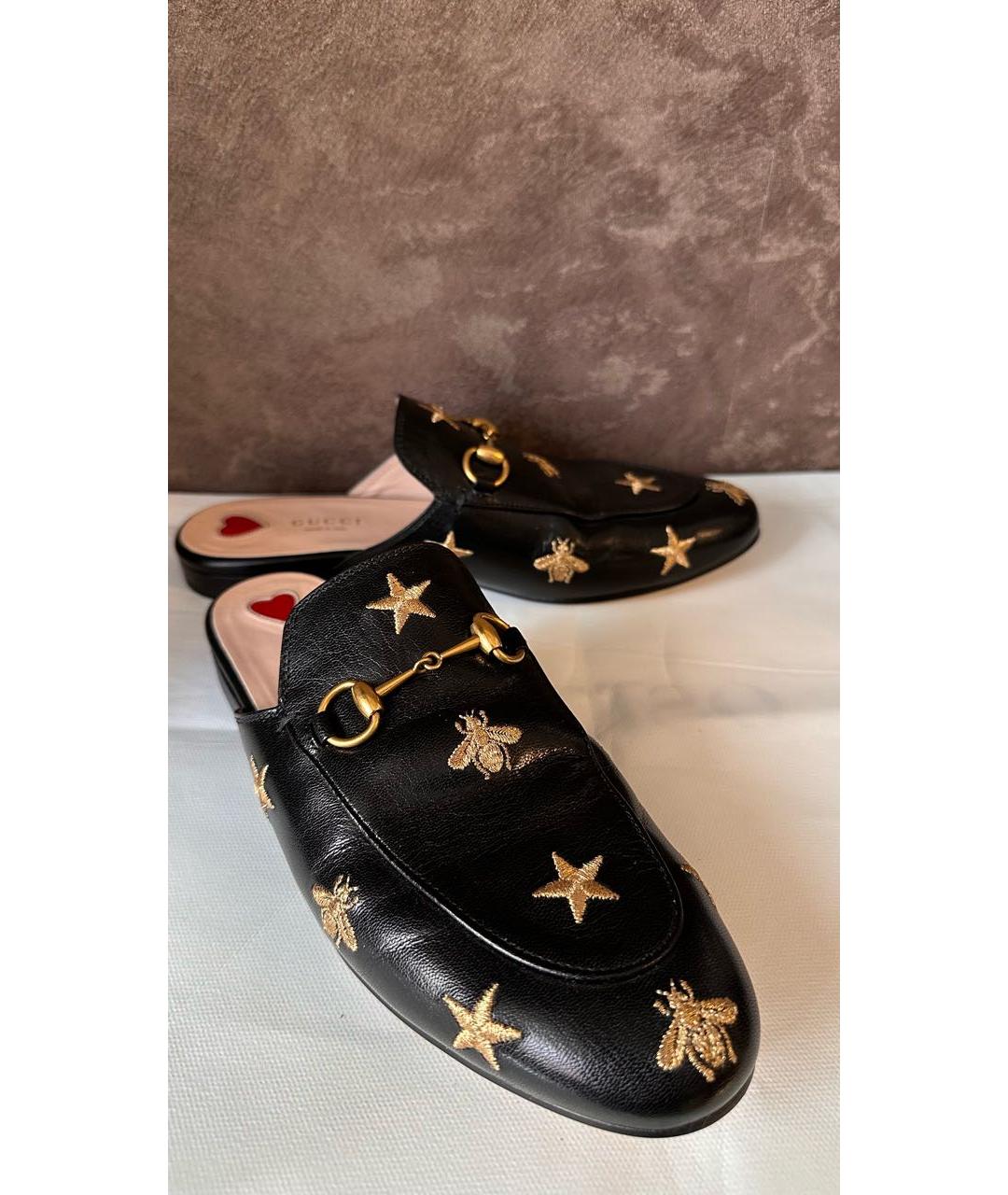 GUCCI Черные кожаные мюли, фото 7