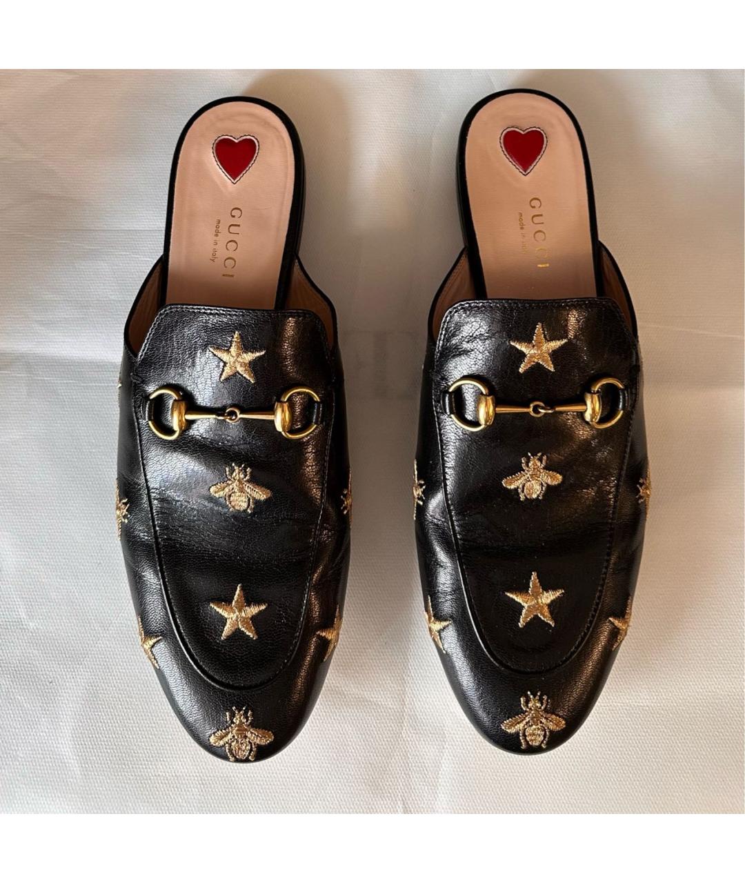 GUCCI Черные кожаные мюли, фото 2