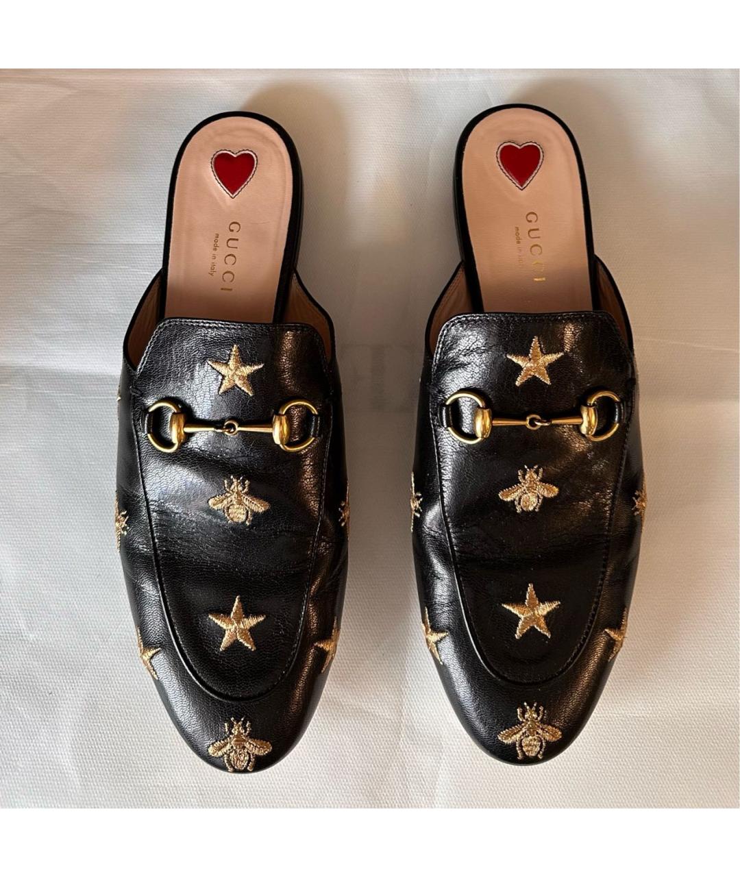 GUCCI Черные кожаные мюли, фото 3