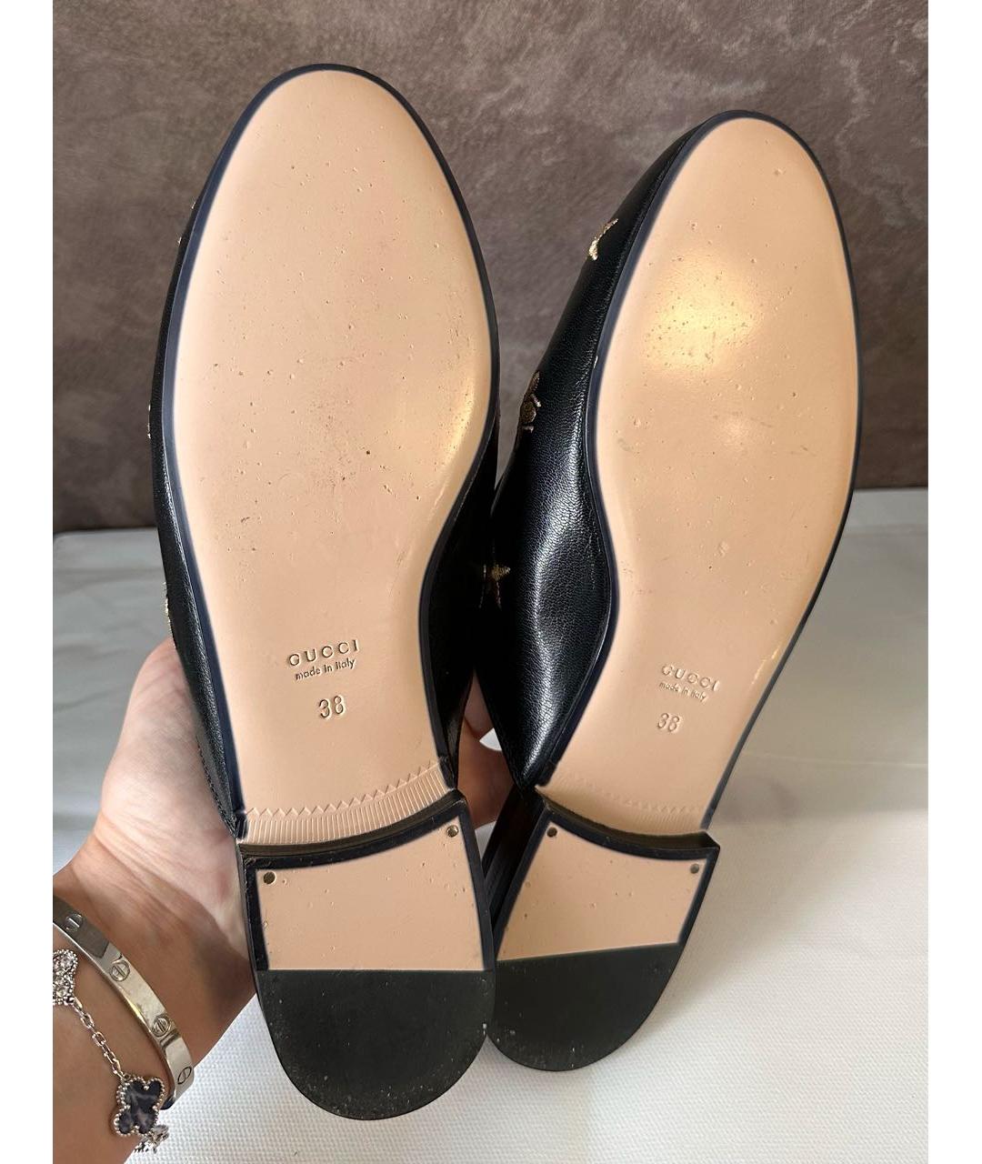 GUCCI Черные кожаные мюли, фото 6