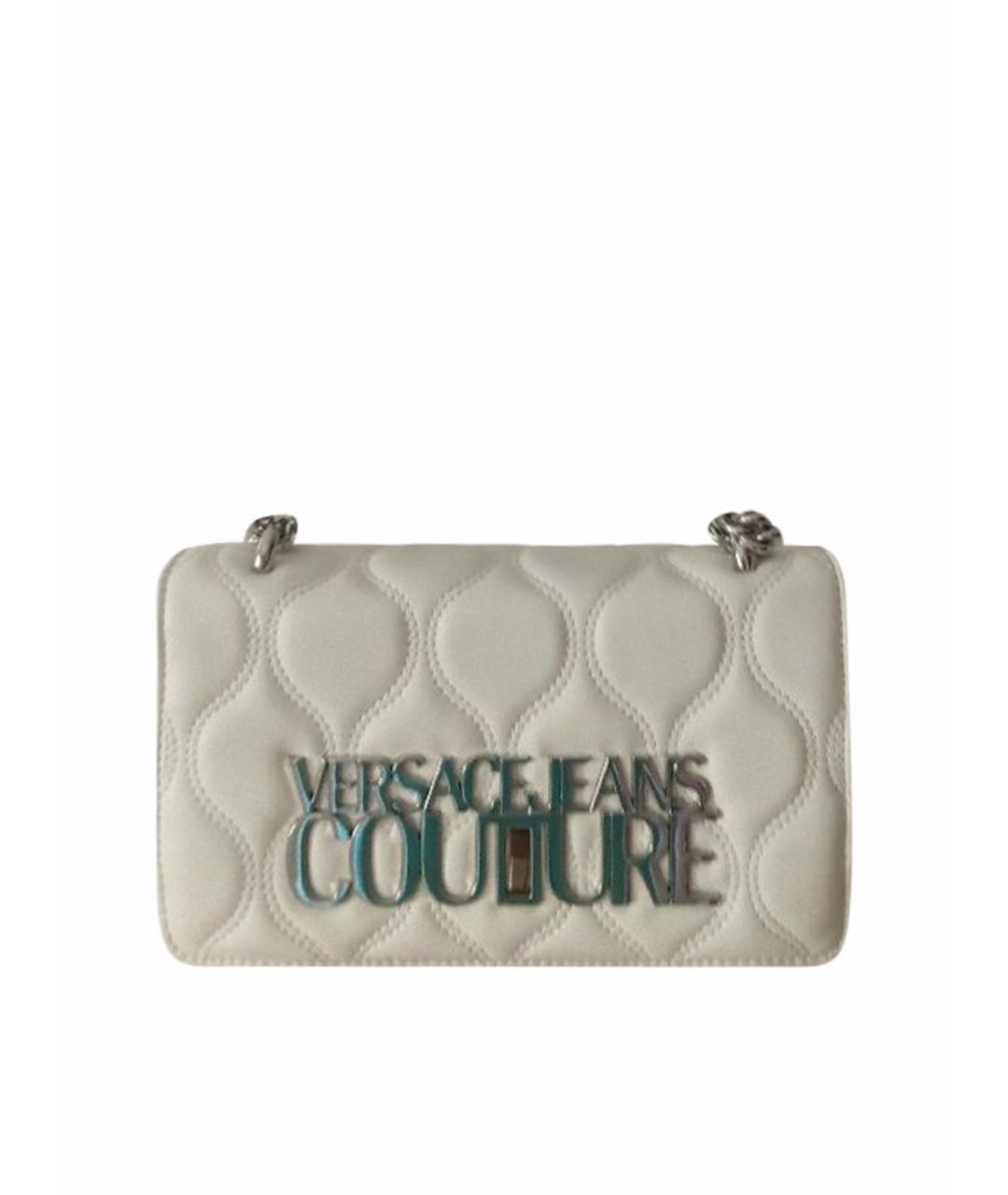 VERSACE JEANS COUTURE Белая кожаная сумка через плечо, фото 1