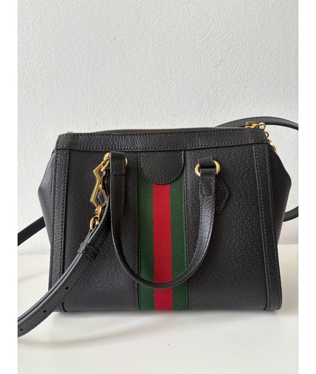 GUCCI Черная кожаная сумка с короткими ручками, фото 3