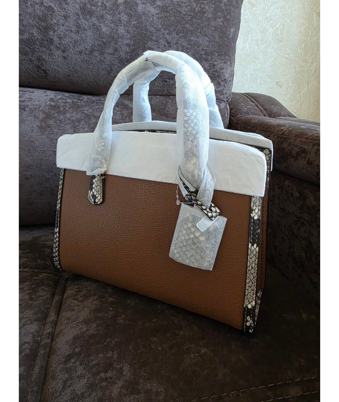 MICHAEL KORS Коричневая кожаная сумка с короткими ручками, фото 8