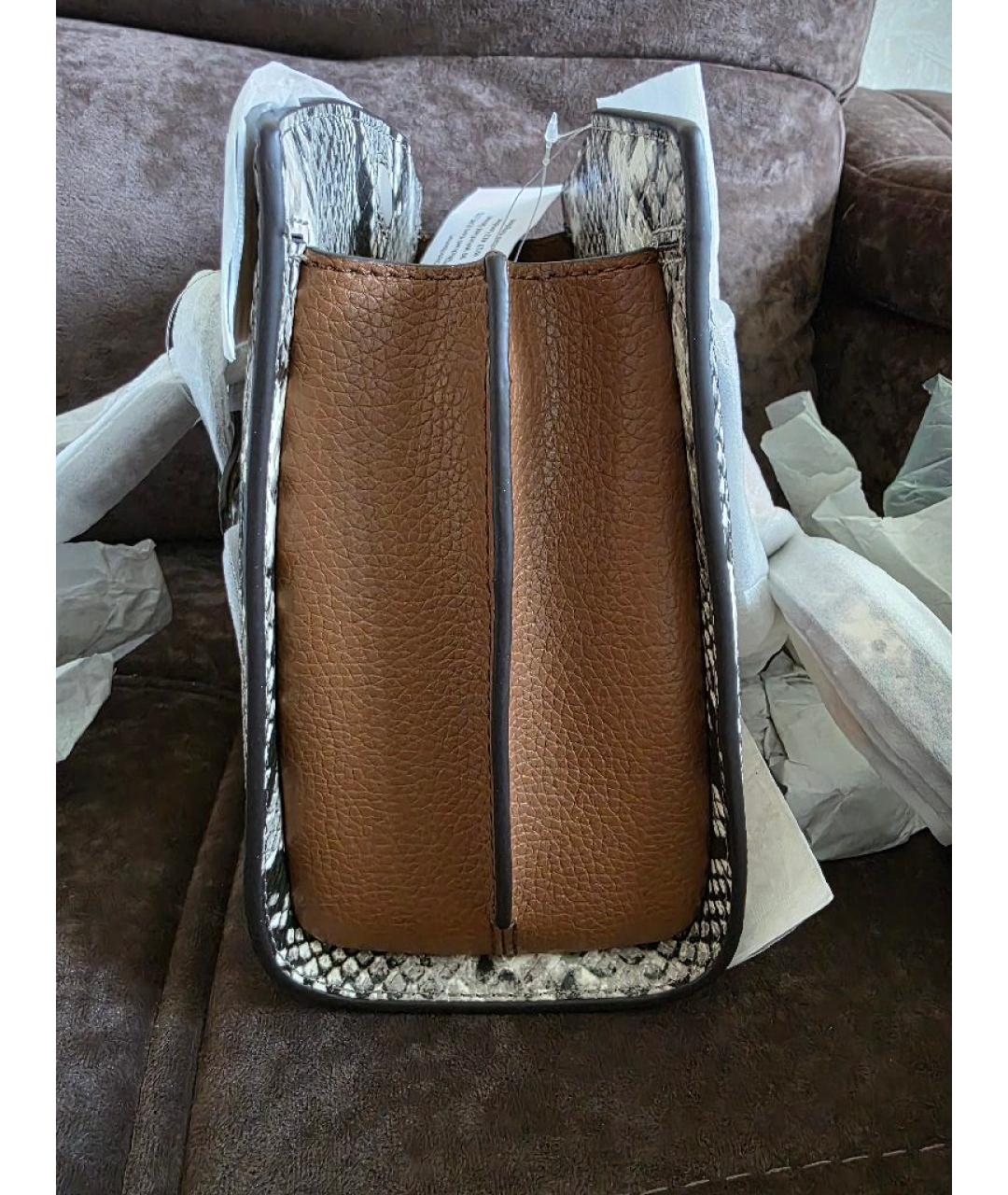 MICHAEL KORS Коричневая кожаная сумка с короткими ручками, фото 3