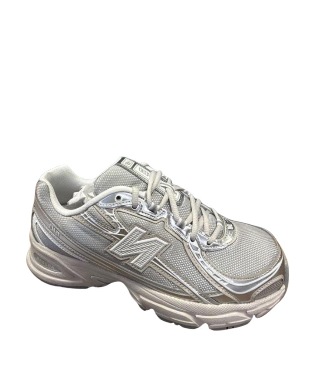 NEW BALANCE Серебряные текстильные кроссовки, фото 1