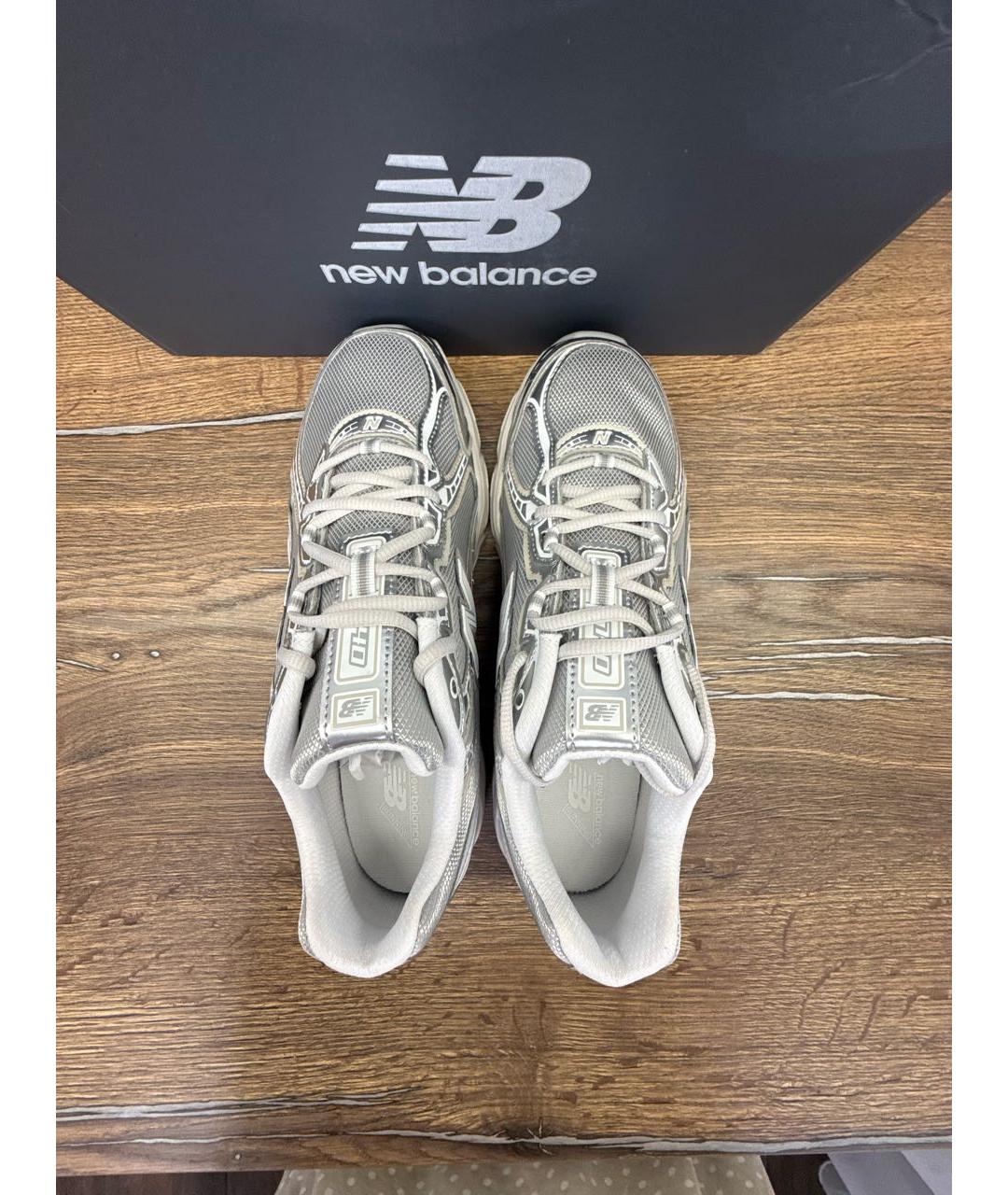 NEW BALANCE Серебряные текстильные кроссовки, фото 3