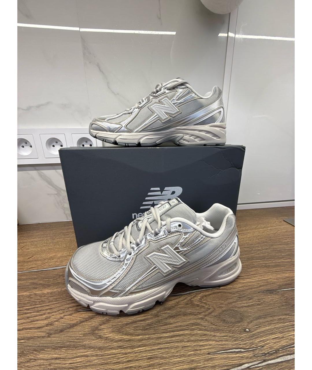 NEW BALANCE Серебряные текстильные кроссовки, фото 9