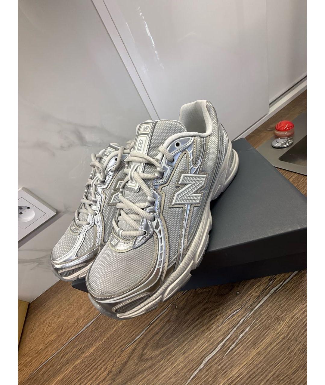 NEW BALANCE Серебряные текстильные кроссовки, фото 8