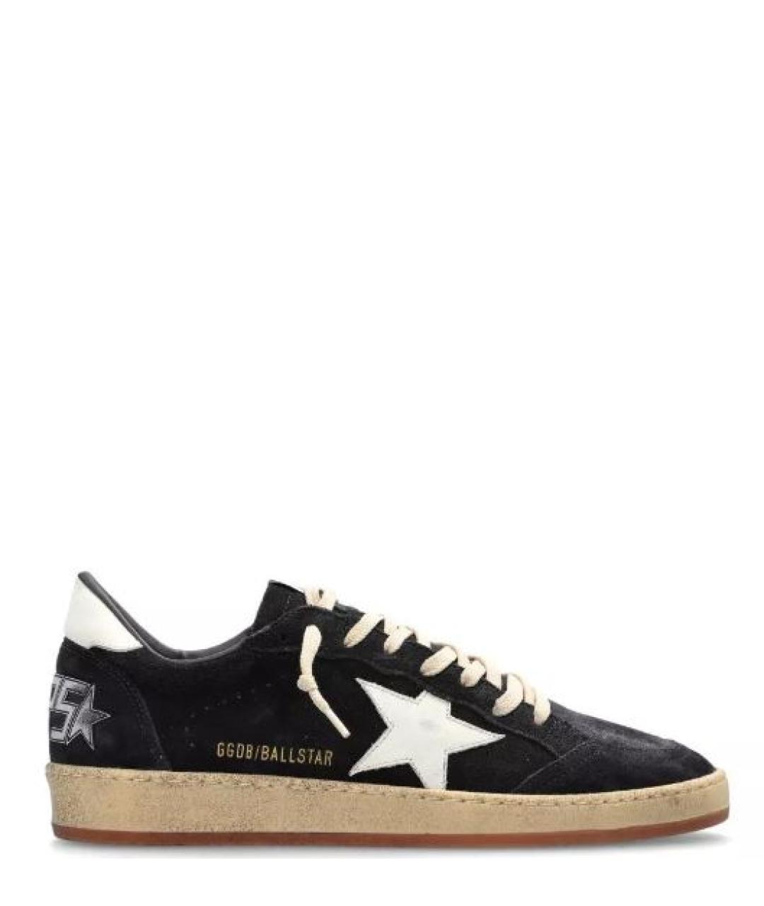 GOLDEN GOOSE Темно-синие кожаные низкие кроссовки / кеды, фото 1