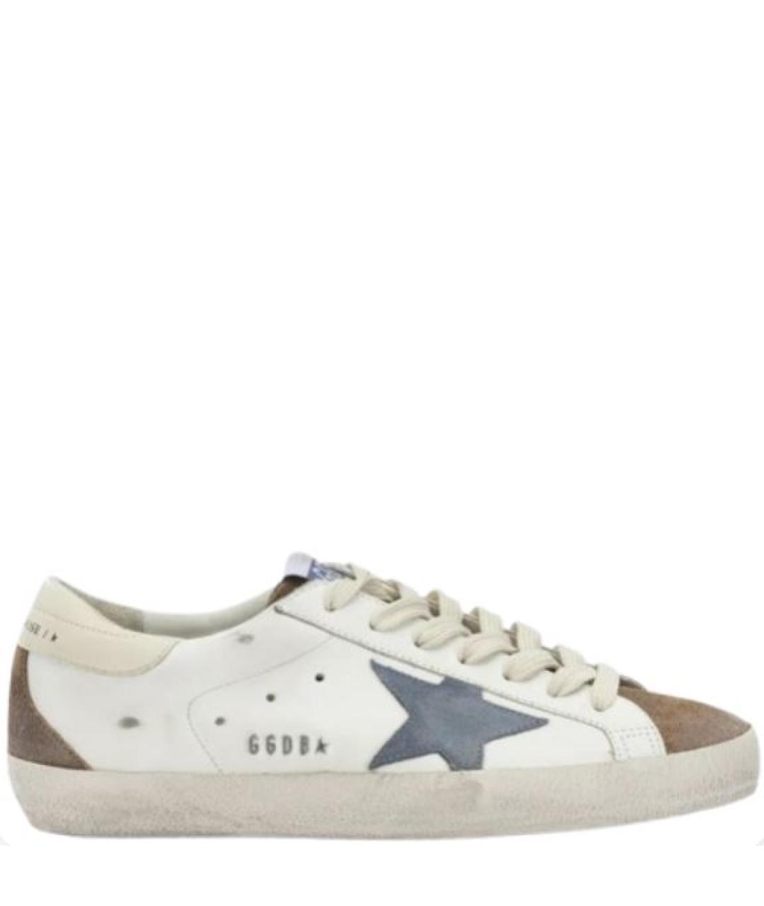 GOLDEN GOOSE Белые кожаные низкие кроссовки / кеды, фото 1