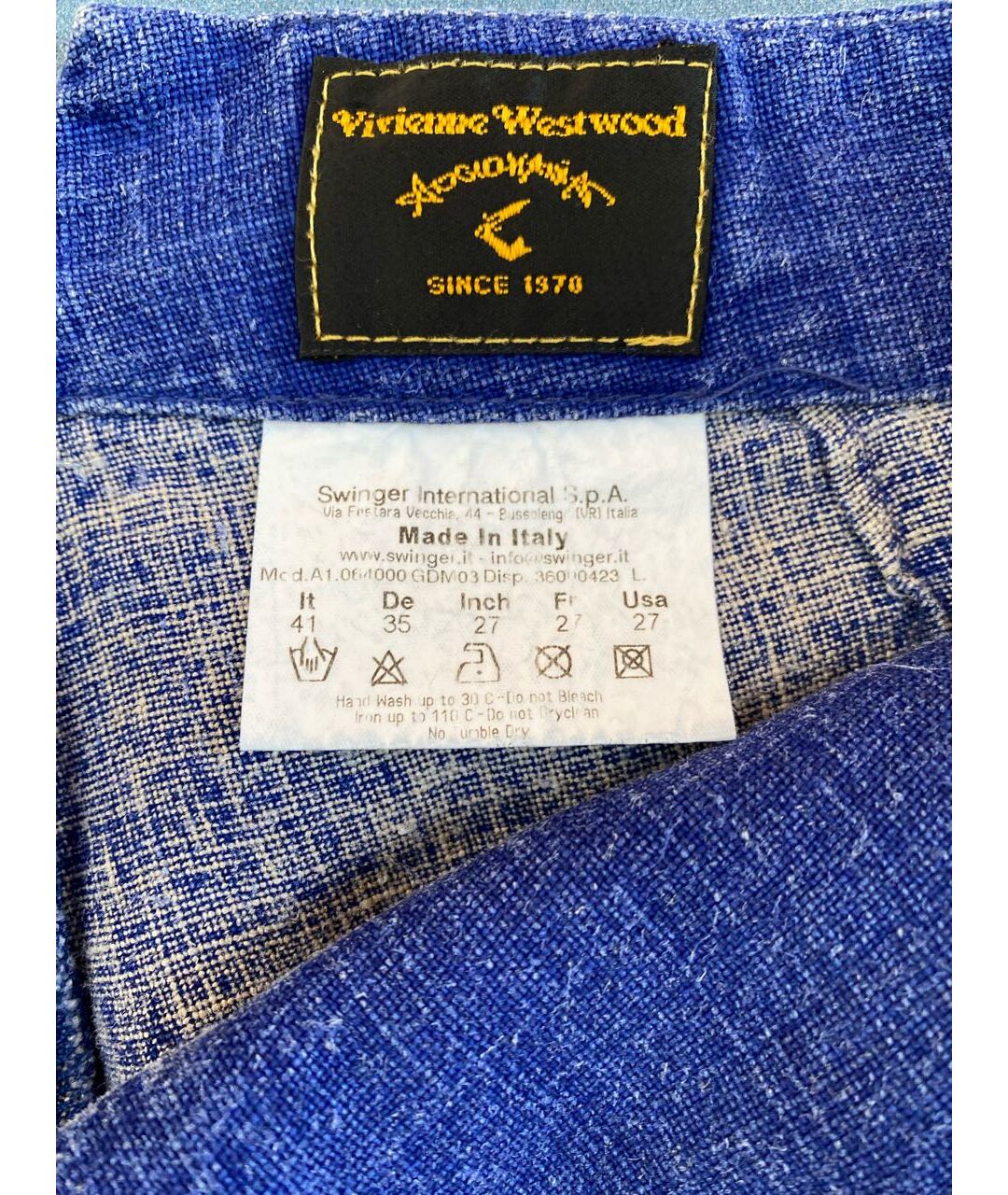VIVIENNE WESTWOOD Синий хлопковый костюм с брюками, фото 6