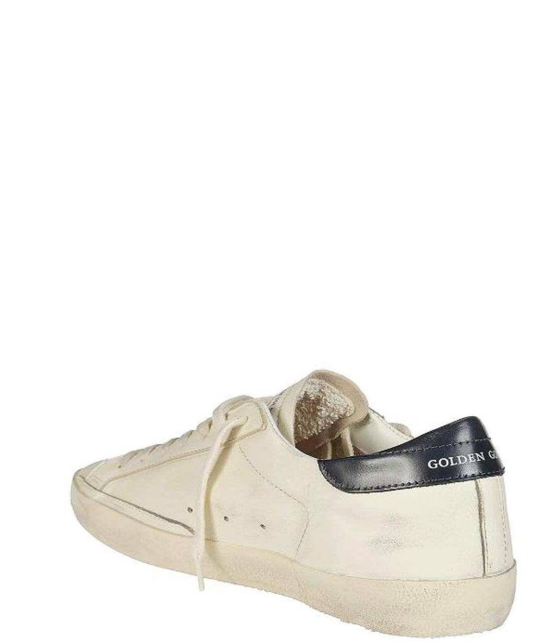 GOLDEN GOOSE Бежевые кожаные низкие кроссовки / кеды, фото 2