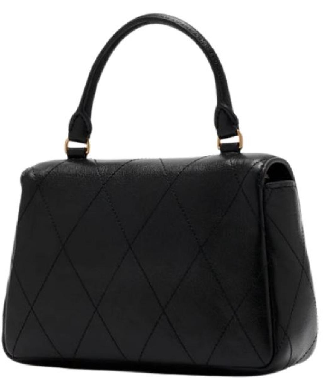 TORY BURCH Черная кожаная сумка с короткими ручками, фото 2
