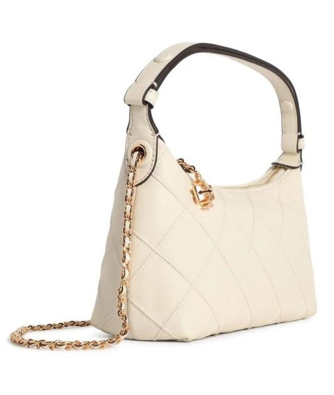 TORY BURCH Бежевая кожаная сумка с короткими ручками, фото 3