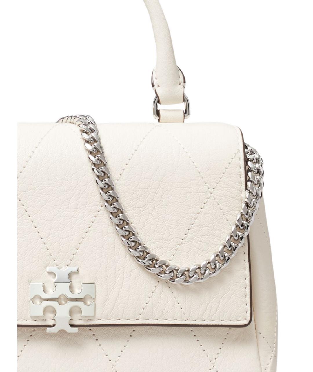 TORY BURCH Бежевая кожаная сумка через плечо, фото 4