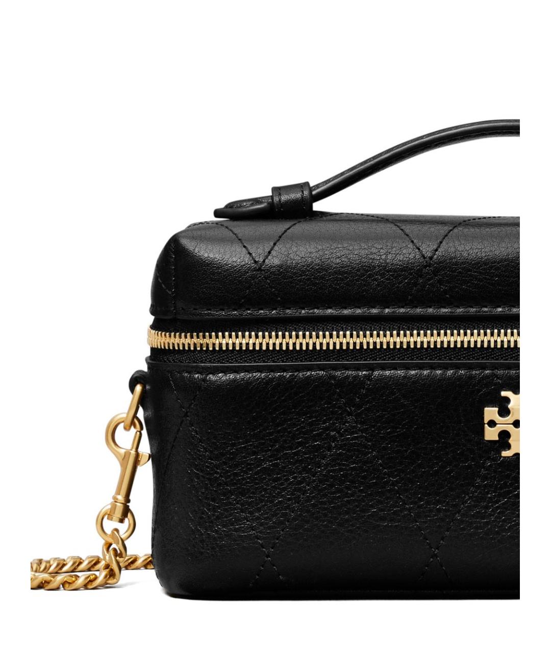 TORY BURCH Черная кожаная сумка с короткими ручками, фото 4