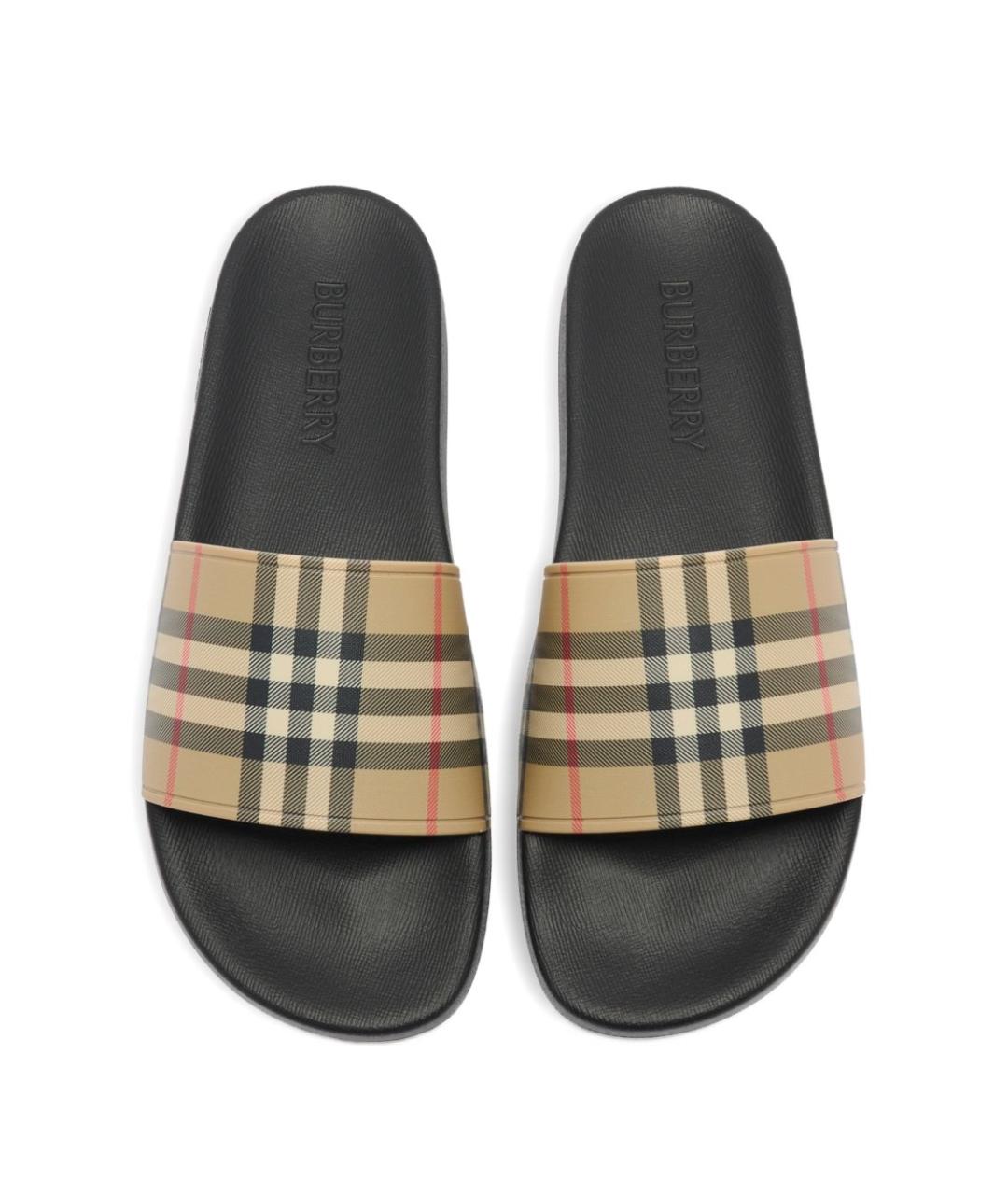 BURBERRY Мульти резиновые шлепанцы, фото 6
