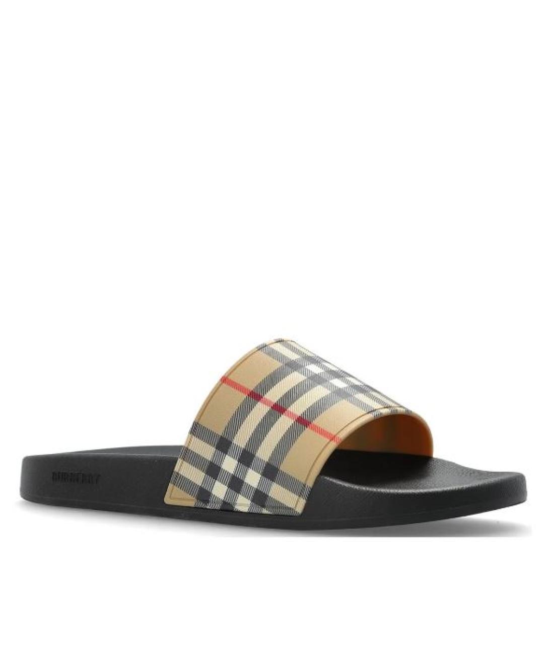 BURBERRY Мульти резиновые шлепанцы, фото 2