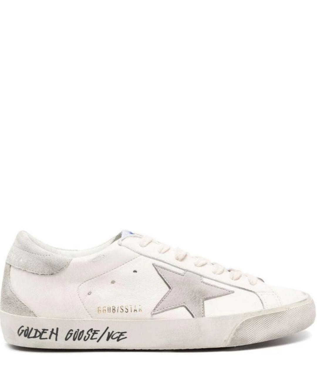 GOLDEN GOOSE Белые кожаные низкие ботинки, фото 1