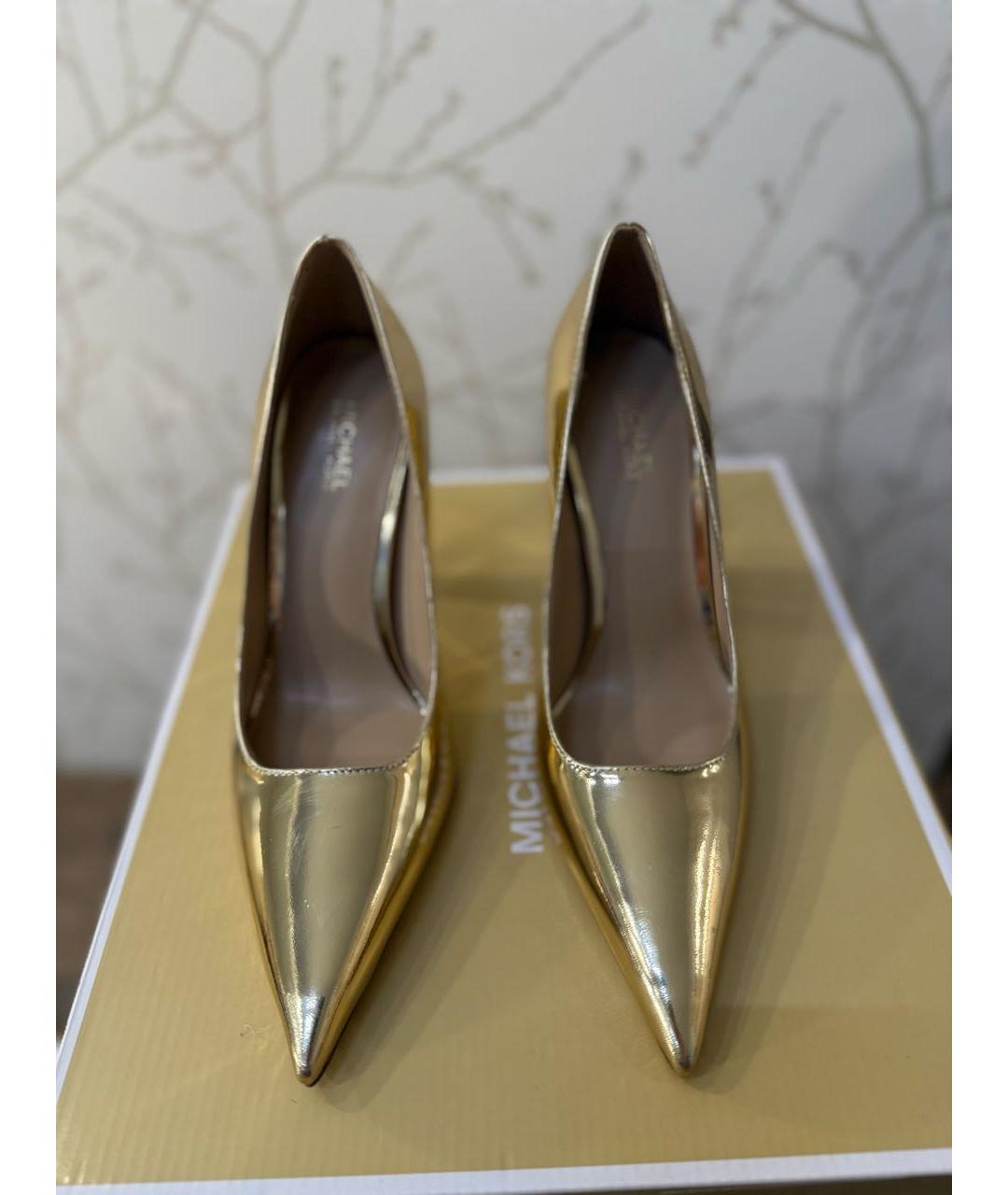 MICHAEL MICHAEL KORS Золотые туфли из лакированной кожи, фото 2