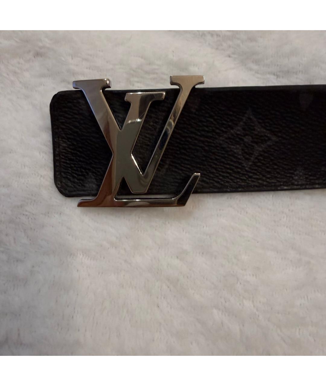 LOUIS VUITTON Черный кожаный ремень, фото 2
