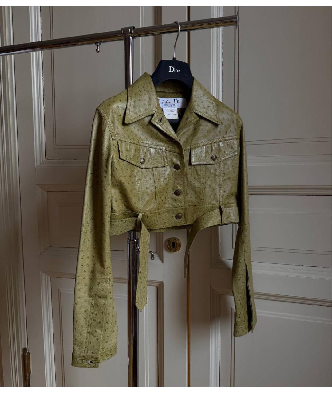 CHRISTIAN DIOR Хаки кожаная куртка, фото 7
