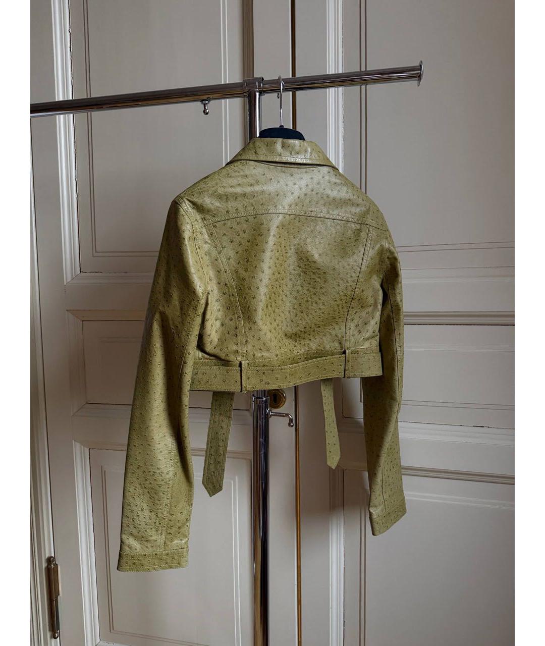 CHRISTIAN DIOR Хаки кожаная куртка, фото 2