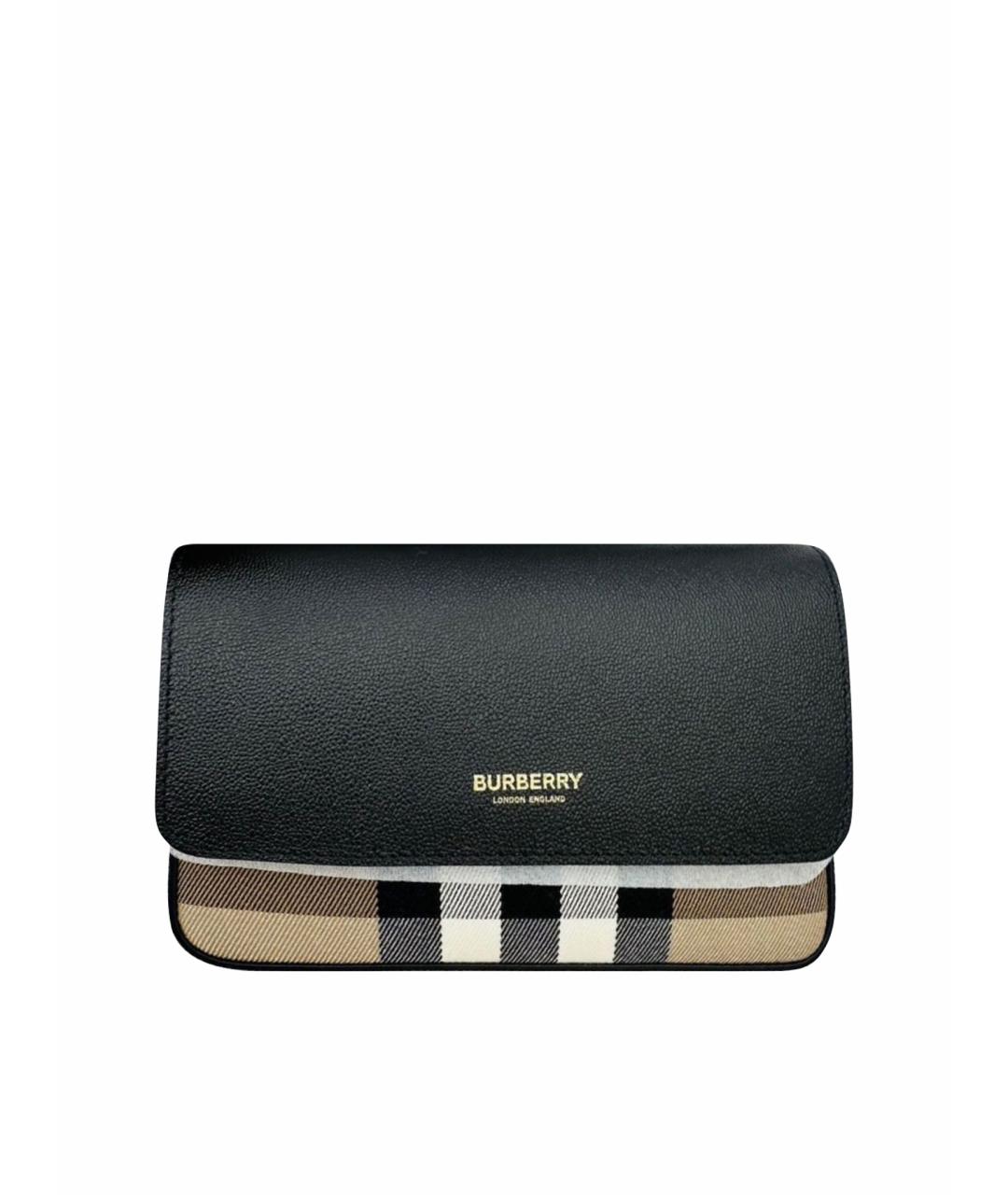 BURBERRY Черная кожаная сумка через плечо, фото 1
