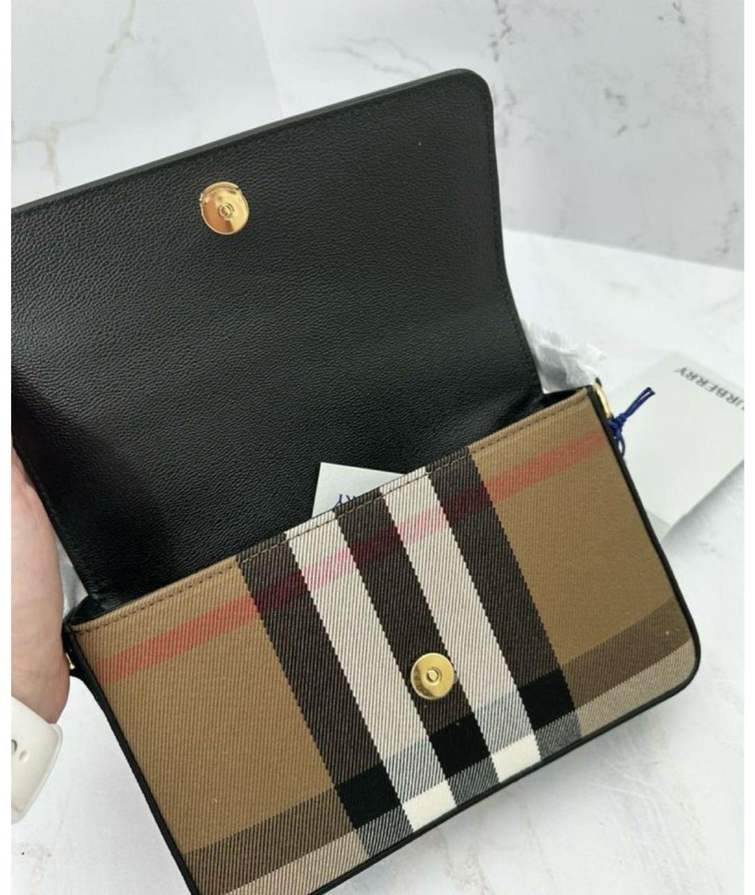 BURBERRY Черная кожаная сумка через плечо, фото 4