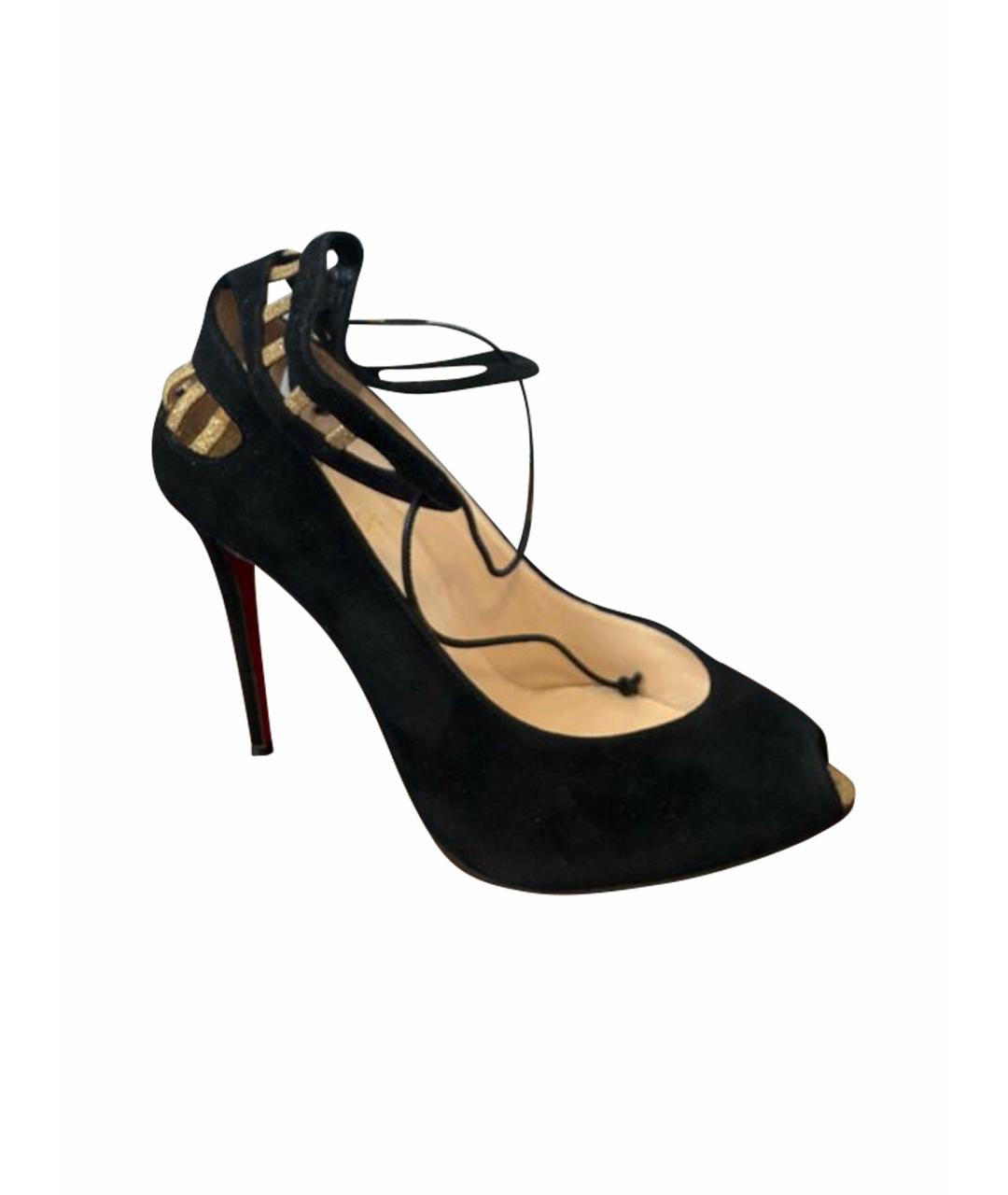 CHRISTIAN LOUBOUTIN Черные замшевые туфли, фото 1