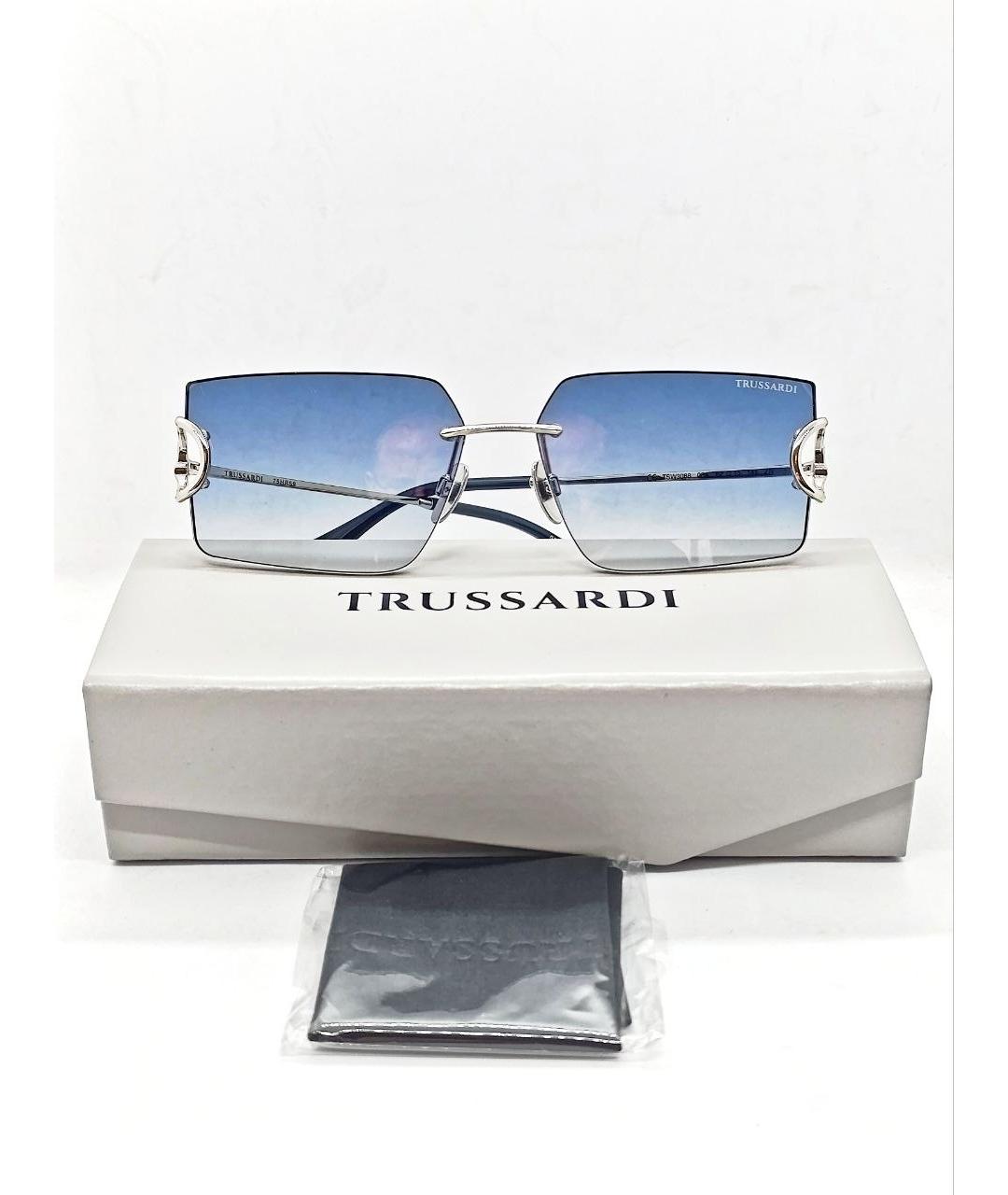 TRUSSARDI Серебряные металлические солнцезащитные очки, фото 3