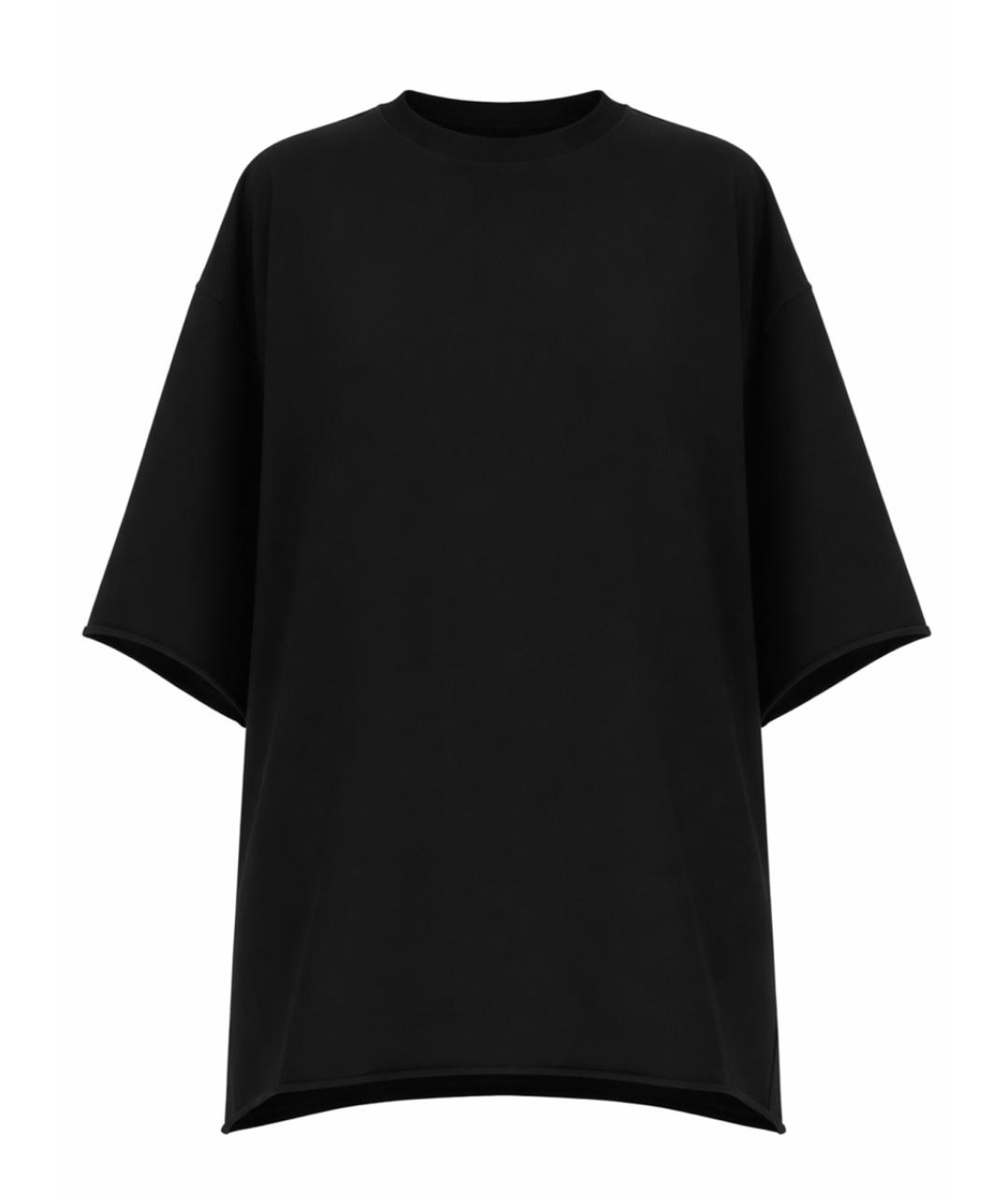 RICK OWENS Черная хлопковая футболка, фото 1