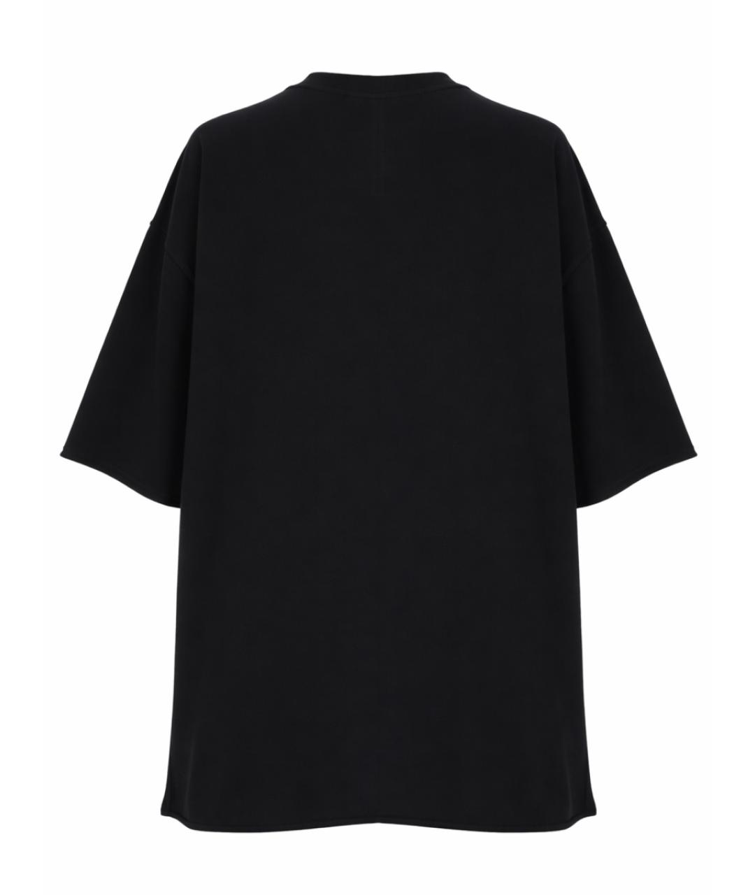 RICK OWENS Черная хлопковая футболка, фото 3