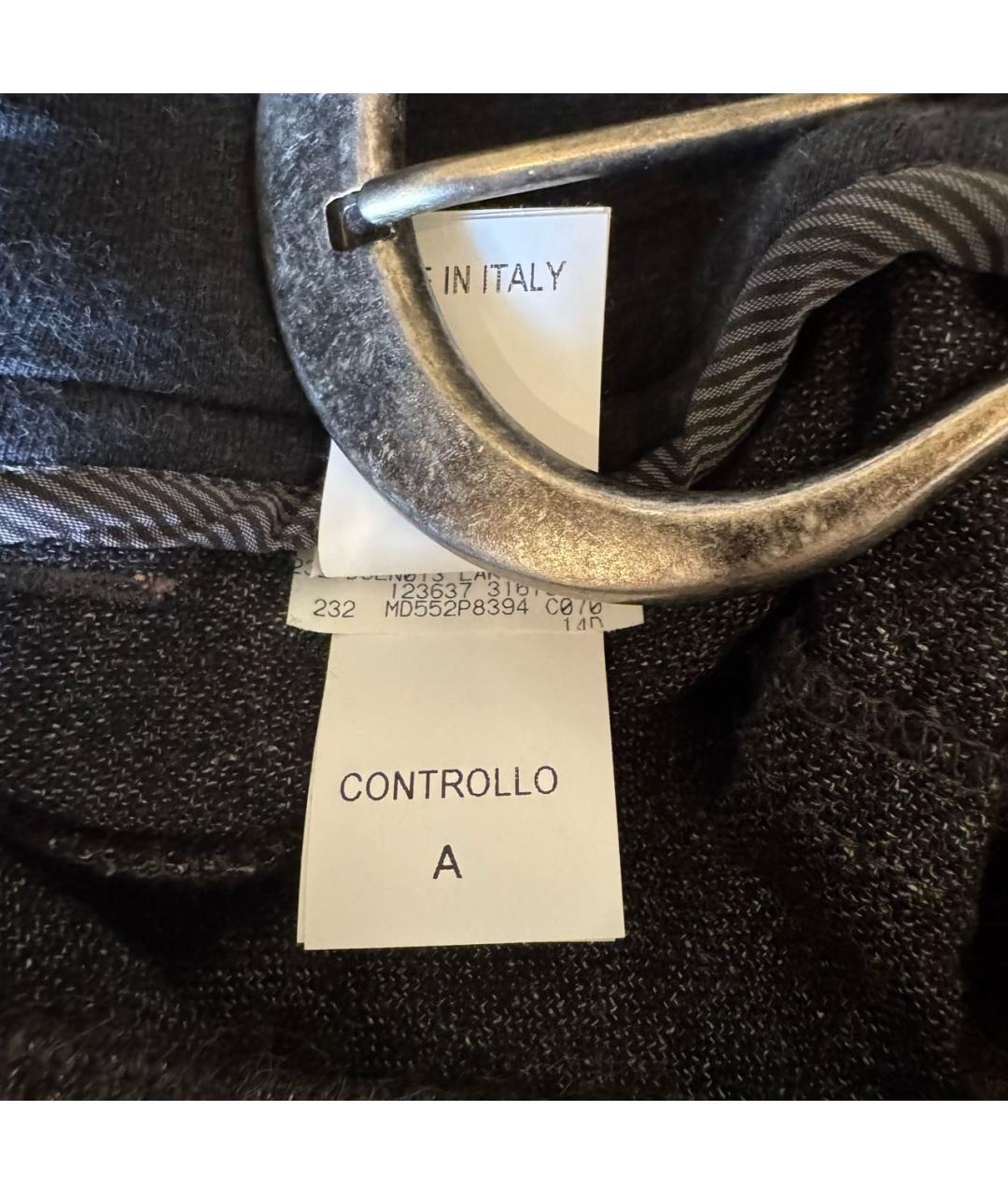 BRUNELLO CUCINELLI Антрацитовые вискозные брюки широкие, фото 7