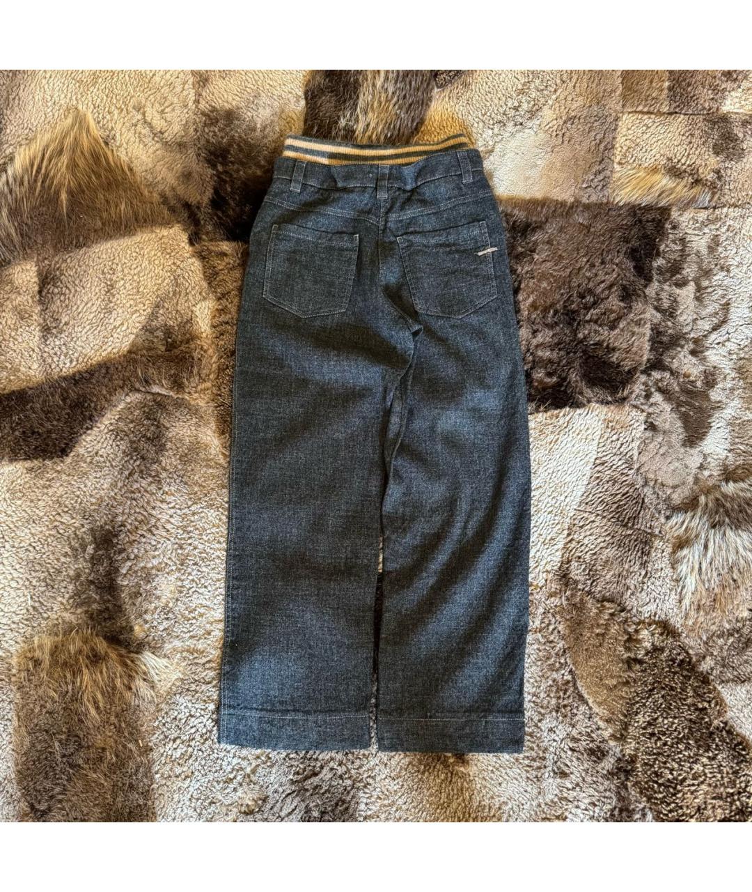 BRUNELLO CUCINELLI Антрацитовые вискозные брюки широкие, фото 2