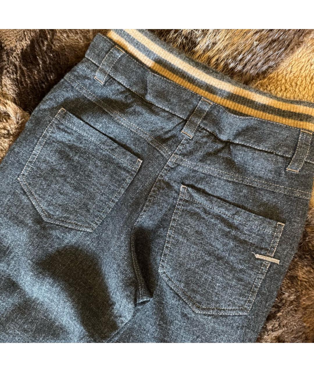 BRUNELLO CUCINELLI Антрацитовые вискозные брюки широкие, фото 4