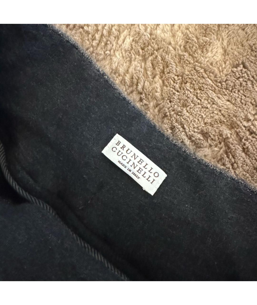 BRUNELLO CUCINELLI Антрацитовые вискозные брюки широкие, фото 5