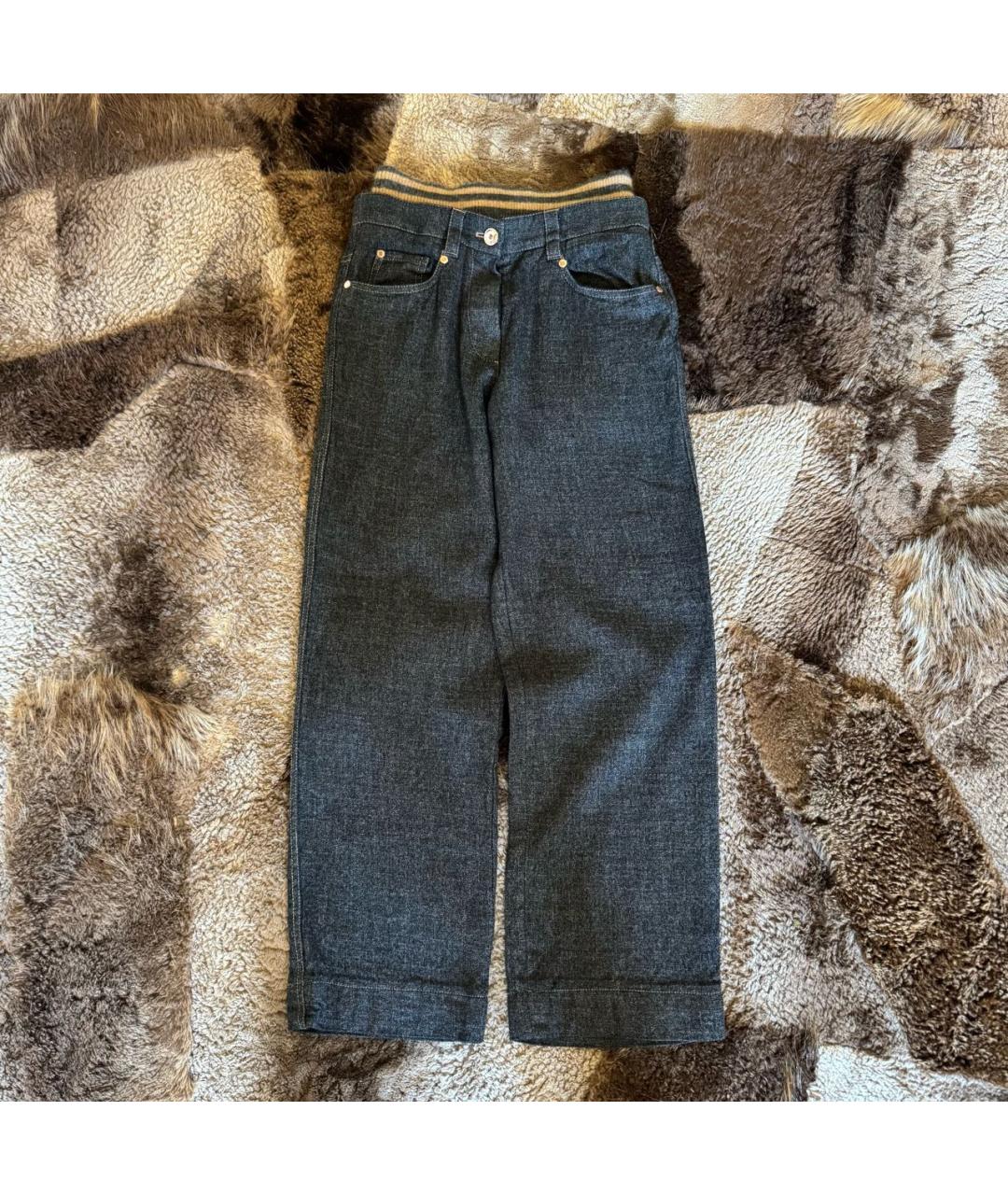 BRUNELLO CUCINELLI Антрацитовые вискозные брюки широкие, фото 8