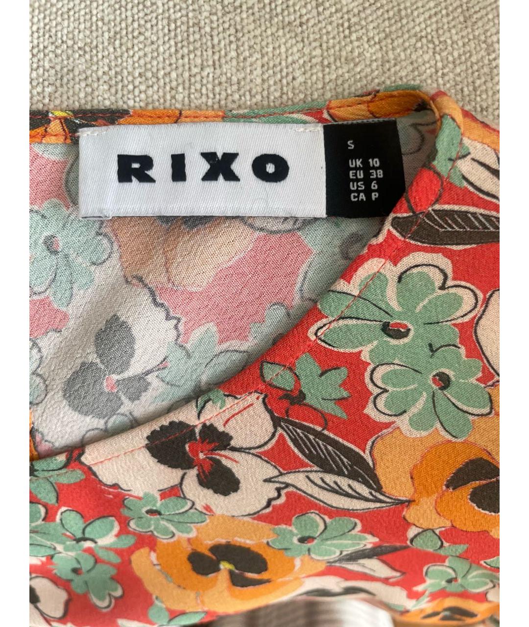 RIXO Оранжевое вискозное повседневное платье, фото 3